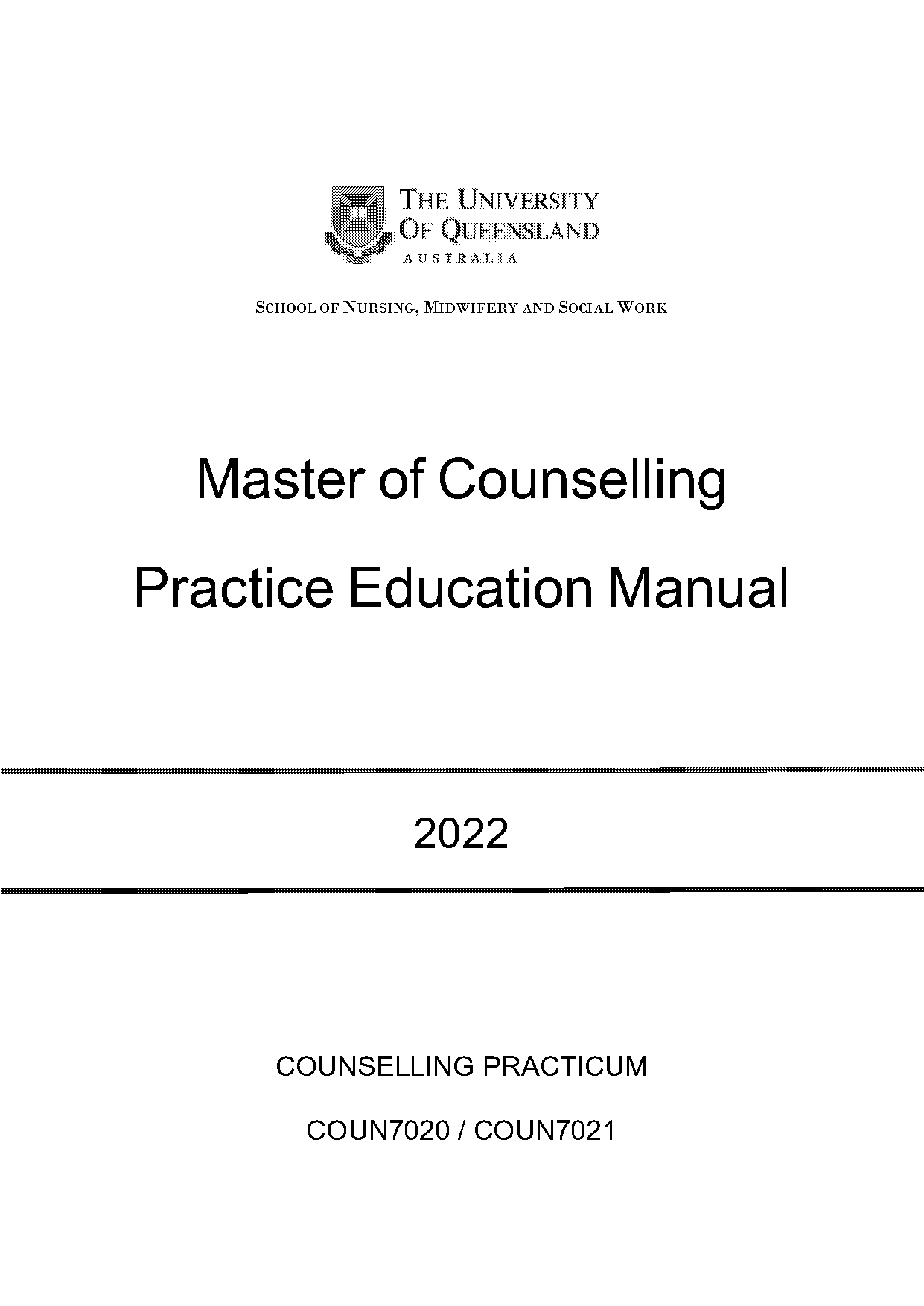 master of education guidance and counselling uq